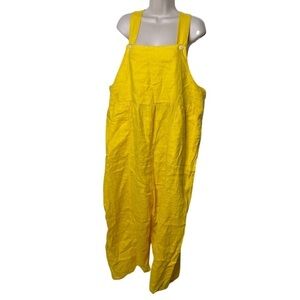 Ilana Kohn 100% linen yellow jumpsuit sz XL